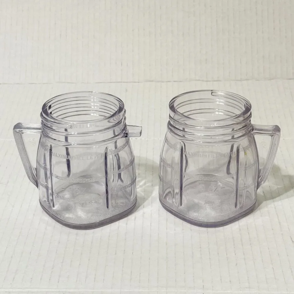 4 Vtg Osterizer Blend &  Store Mini Container / Jar 8oz Yellow Metal Lid Clean!
